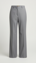 Cloud Gray Tailored Wide-Leg Trousers