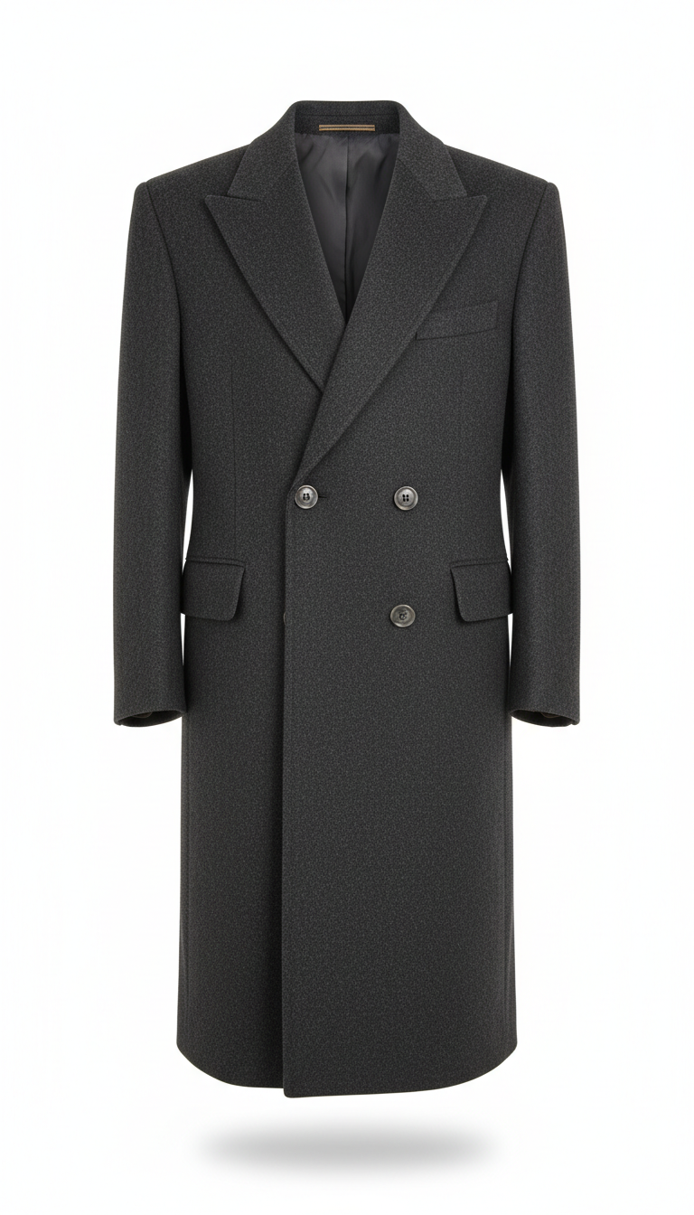 Charcoal Wool Structured Overcoat